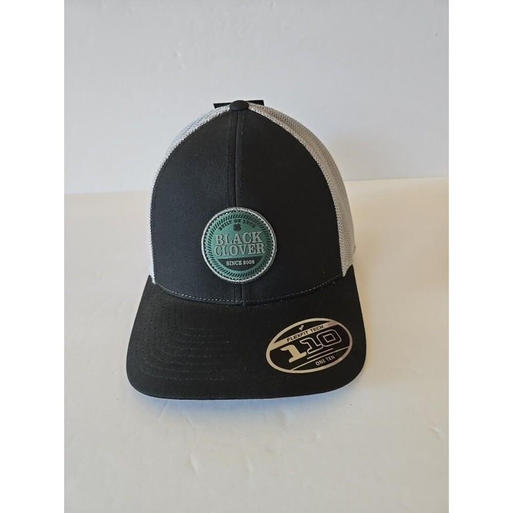 Black Clover 110 Mesh Adjustable Snapback Golf Hat, Black Gray Flex Fit New